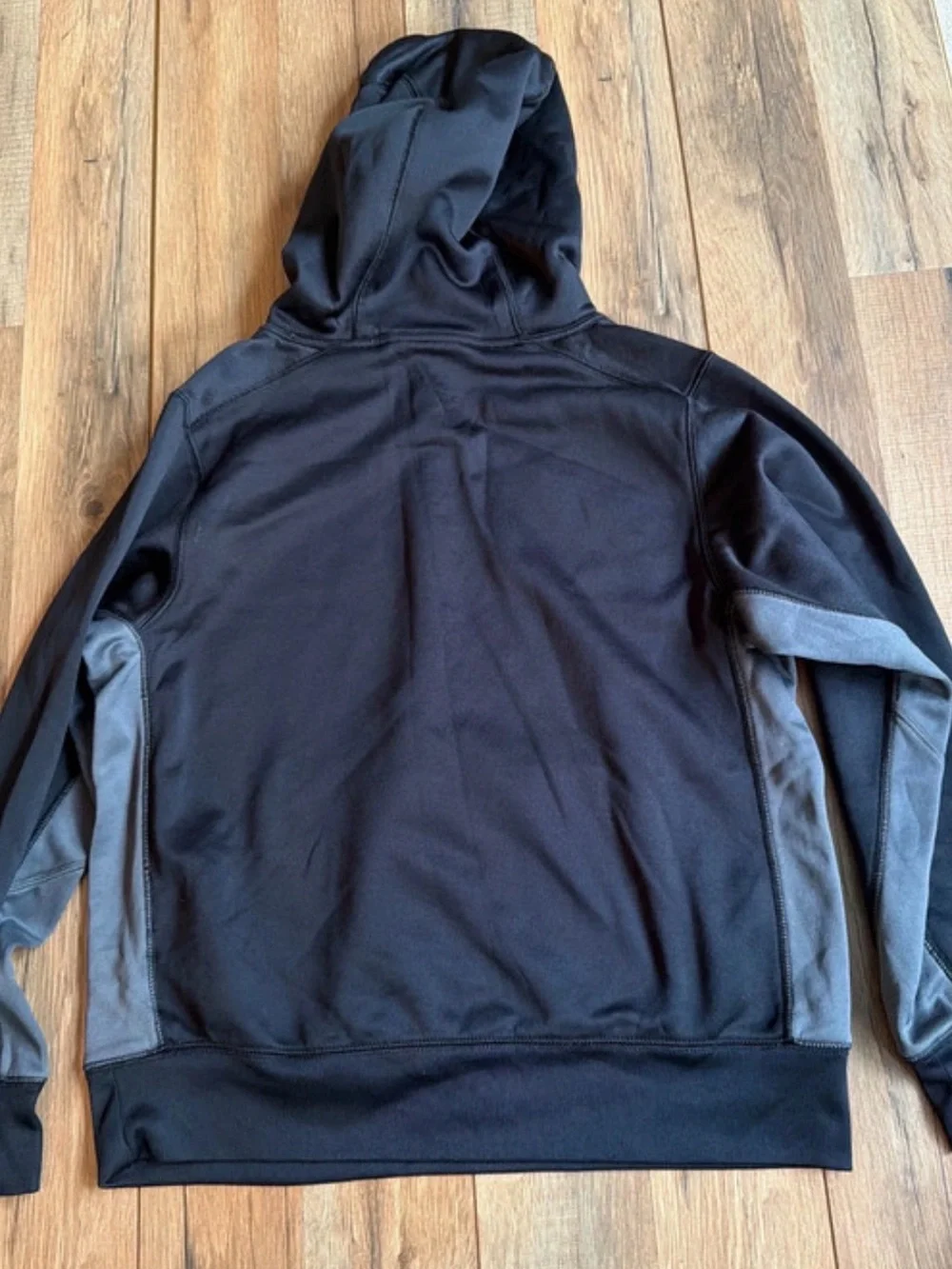 Nike Black Hoodie with Gray Swoosh and Gray Accents